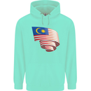 Curled Malaysia Flag Malaysian Day Football Childrens Kids Hoodie Peppermint