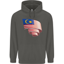 Curled Malaysia Flag Malaysian Day Football Childrens Kids Hoodie Storm Grey