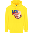 Curled Malaysia Flag Malaysian Day Football Childrens Kids Hoodie Yellow
