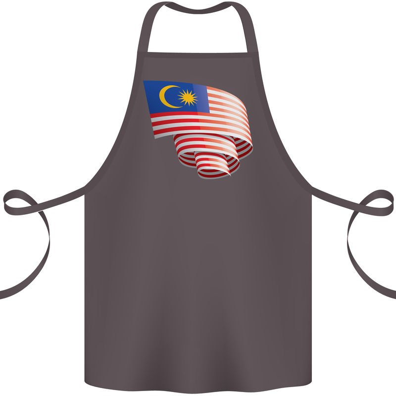 Curled Malaysia Flag Malaysian Day Football Cotton Apron 100% Organic Dark Grey