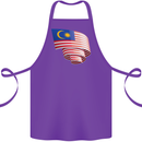 Curled Malaysia Flag Malaysian Day Football Cotton Apron 100% Organic Purple