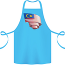 Curled Malaysia Flag Malaysian Day Football Cotton Apron 100% Organic Turquoise
