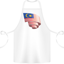 Curled Malaysia Flag Malaysian Day Football Cotton Apron 100% Organic White