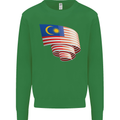 Curled Malaysia Flag Malaysian Day Football Kids Sweatshirt Jumper Irish Green