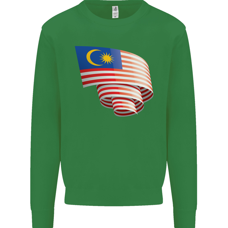 Curled Malaysia Flag Malaysian Day Football Kids Sweatshirt Jumper Irish Green