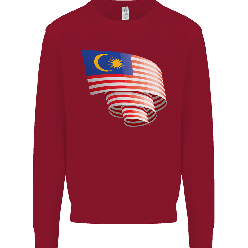 Curled Malaysia Flag Malaysian Day Football Kids Sweatshirt Jumper Red