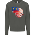 Curled Malaysia Flag Malaysian Day Football Kids Sweatshirt Jumper Storm Grey