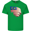 Curled Malaysia Flag Malaysian Day Football Kids T-Shirt Childrens Irish Green