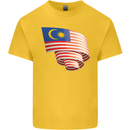 Curled Malaysia Flag Malaysian Day Football Kids T-Shirt Childrens Yellow