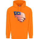 Curled Malaysia Flag Malaysian Day Football Mens 80% Cotton Hoodie Orange
