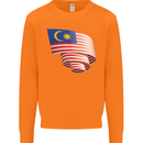 Curled Malaysia Flag Malaysian Day Football Mens Sweatshirt Jumper Orange
