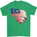 Curled Malaysia Flag Malaysian Day Football Mens T-Shirt 100% Cotton Irish Green