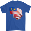 Curled Malaysia Flag Malaysian Day Football Mens T-Shirt 100% Cotton Royal Blue