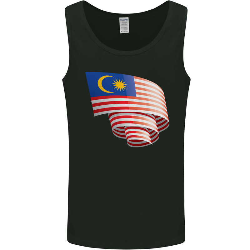 Curled Malaysia Flag Malaysian Day Football Mens Vest Tank Top Black