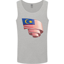 Curled Malaysia Flag Malaysian Day Football Mens Vest Tank Top Sports Grey