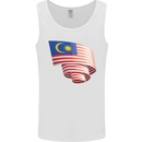 Curled Malaysia Flag Malaysian Day Football Mens Vest Tank Top White