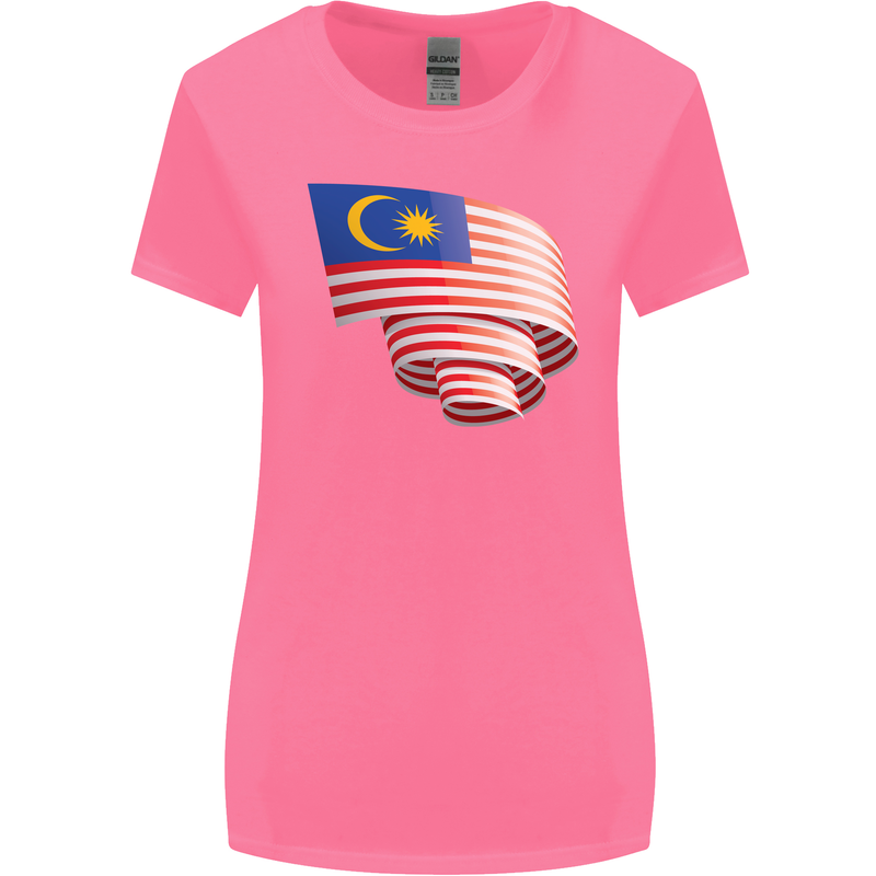 Curled Malaysia Flag Malaysian Day Football Womens Wider Cut T-Shirt Azalea