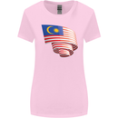 Curled Malaysia Flag Malaysian Day Football Womens Wider Cut T-Shirt Light Pink