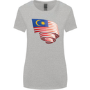 Curled Malaysia Flag Malaysian Day Football Womens Wider Cut T-Shirt Sports Grey