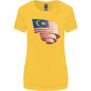 Curled Malaysia Flag Malaysian Day Football Womens Wider Cut T-Shirt Yellow