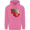 Curled Maldives Flag Maldivian Day Football Childrens Kids Hoodie Azalea
