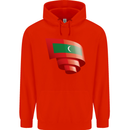 Curled Maldives Flag Maldivian Day Football Childrens Kids Hoodie Bright Red