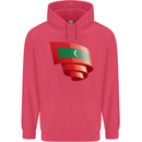 Curled Maldives Flag Maldivian Day Football Childrens Kids Hoodie Heliconia