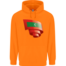 Curled Maldives Flag Maldivian Day Football Childrens Kids Hoodie Orange
