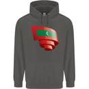 Curled Maldives Flag Maldivian Day Football Childrens Kids Hoodie Storm Grey