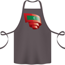 Curled Maldives Flag Maldivian Day Football Cotton Apron 100% Organic Dark Grey