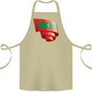 Curled Maldives Flag Maldivian Day Football Cotton Apron 100% Organic Khaki