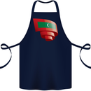 Curled Maldives Flag Maldivian Day Football Cotton Apron 100% Organic Navy Blue
