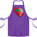 Curled Maldives Flag Maldivian Day Football Cotton Apron 100% Organic Purple