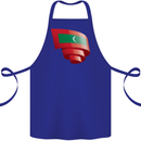 Curled Maldives Flag Maldivian Day Football Cotton Apron 100% Organic Royal Blue