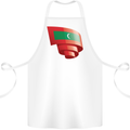 Curled Maldives Flag Maldivian Day Football Cotton Apron 100% Organic White