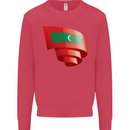 Curled Maldives Flag Maldivian Day Football Kids Sweatshirt Jumper Heliconia