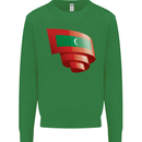 Curled Maldives Flag Maldivian Day Football Kids Sweatshirt Jumper Irish Green
