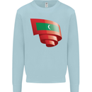 Curled Maldives Flag Maldivian Day Football Kids Sweatshirt Jumper Light Blue