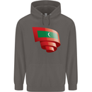 Curled Maldives Flag Maldivian Day Football Mens 80% Cotton Hoodie Charcoal