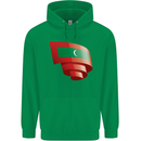 Curled Maldives Flag Maldivian Day Football Mens 80% Cotton Hoodie Irish Green