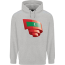 Curled Maldives Flag Maldivian Day Football Mens 80% Cotton Hoodie Sports Grey