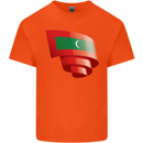 Curled Maldives Flag Maldivian Day Football Mens Cotton T-Shirt Tee Top Orange