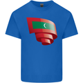 Curled Maldives Flag Maldivian Day Football Mens Cotton T-Shirt Tee Top Royal Blue