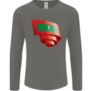 Curled Maldives Flag Maldivian Day Football Mens Long Sleeve T-Shirt Charcoal