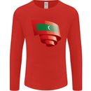 Curled Maldives Flag Maldivian Day Football Mens Long Sleeve T-Shirt Red