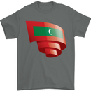 Curled Maldives Flag Maldivian Day Football Mens T-Shirt 100% Cotton Charcoal