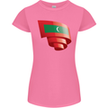 Curled Maldives Flag Maldivian Day Football Womens Petite Cut T-Shirt Azalea