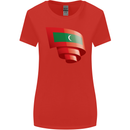 Curled Maldives Flag Maldivian Day Football Womens Wider Cut T-Shirt Red