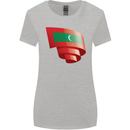 Curled Maldives Flag Maldivian Day Football Womens Wider Cut T-Shirt Sports Grey