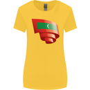 Curled Maldives Flag Maldivian Day Football Womens Wider Cut T-Shirt Yellow